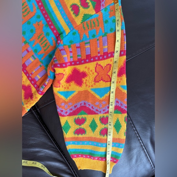 Vtg ‘80s United Colors of Benetton Made in Italy 100% Cotton Colorful Cardigan - Picture 7 of 14